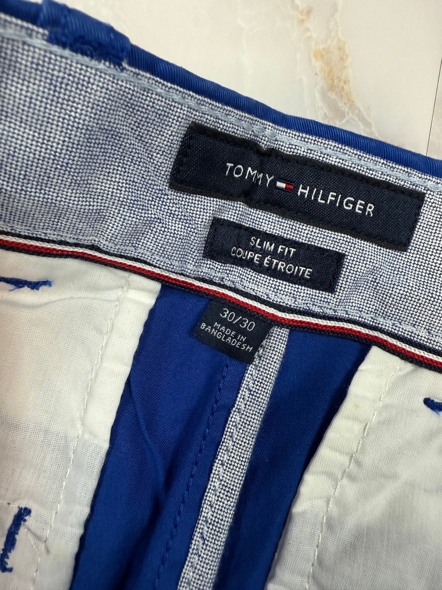 TOMMY HILFIGER（トミーヒルフィガー）スリムフィット チノパン ブルー メンズ 30×30 コットンストレッチ