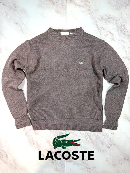 【LACOSTE】ウール混 クルーネックセーター FR4/USMサイズ グレー系 ニットトップス