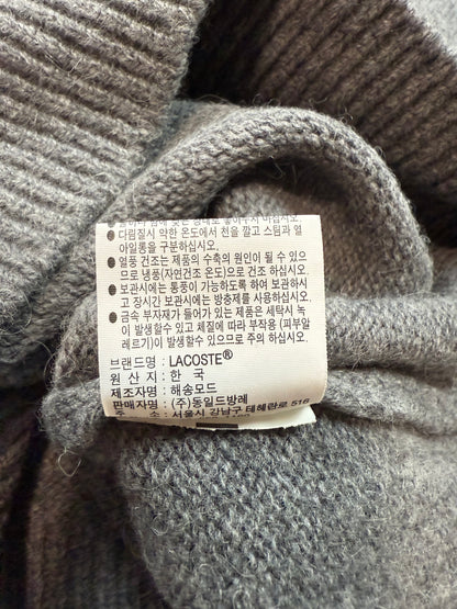 【LACOSTE】ハーフジップ ウールニット グレー FR3/US Sサイズ メンズ 長袖 セーター ラコステ
