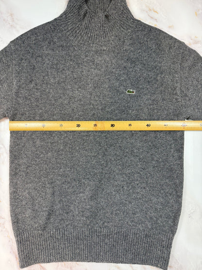 【LACOSTE】ハーフジップ ウールニット グレー FR3/US Sサイズ メンズ 長袖 セーター ラコステ