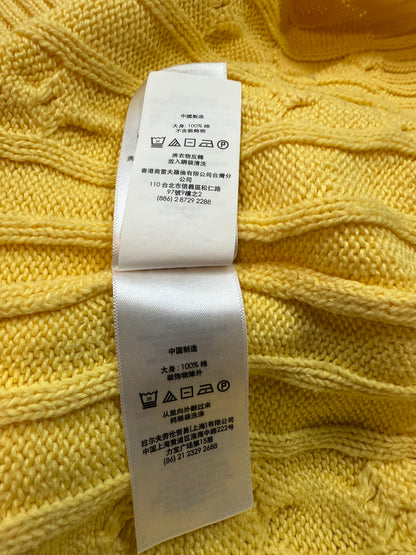 【POLO RALPH LAUREN】ケーブルニット セーター イエロー コットン100% メンズL 大人気ポロラルフローレン