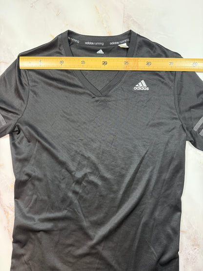 【adidas アディダス】Climalite Response Vネック 長袖ランニングTシャツ ブラック メンズ 95サイズ 吸汗速乾 スポーツウェア