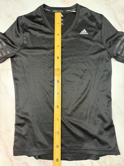 【adidas アディダス】Climalite Response Vネック 長袖ランニングTシャツ ブラック メンズ 95サイズ 吸汗速乾 スポーツウェア