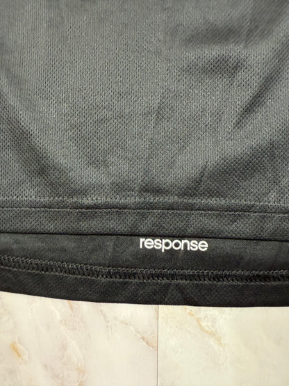 【adidas アディダス】Climalite Response Vネック 長袖ランニングTシャツ ブラック メンズ 95サイズ 吸汗速乾 スポーツウェア