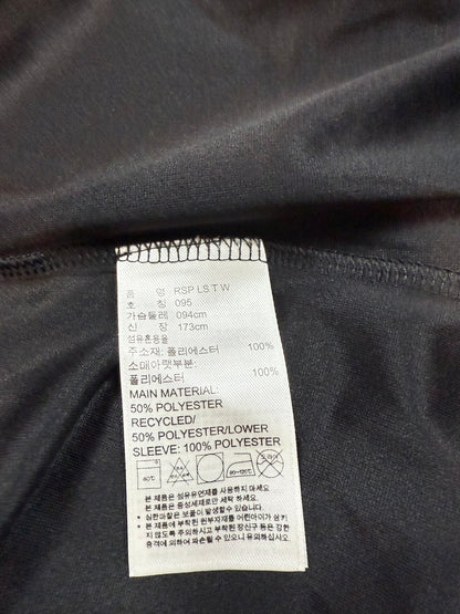 【adidas アディダス】Climalite Response Vネック 長袖ランニングTシャツ ブラック メンズ 95サイズ 吸汗速乾 スポーツウェア