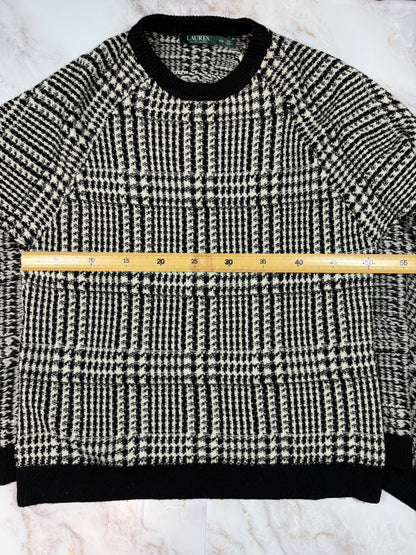 POLO RALPH LAUREN ローレン ラルフローレン ニットセーター 千鳥格子柄 ブラック ホワイト S/Mサイズ 長袖 トップス