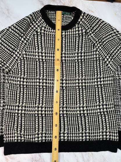 POLO RALPH LAUREN ローレン ラルフローレン ニットセーター 千鳥格子柄 ブラック ホワイト S/Mサイズ 長袖 トップス