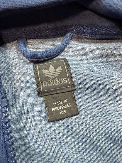 adidas Originals アディダス オリジナルス ジャージパーカー ブルー × イエローライン フルジップ フーディー メンズ 105サイズ