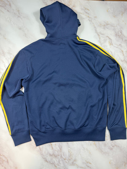 adidas Originals アディダス オリジナルス ジャージパーカー ブルー × イエローライン フルジップ フーディー メンズ 105サイズ