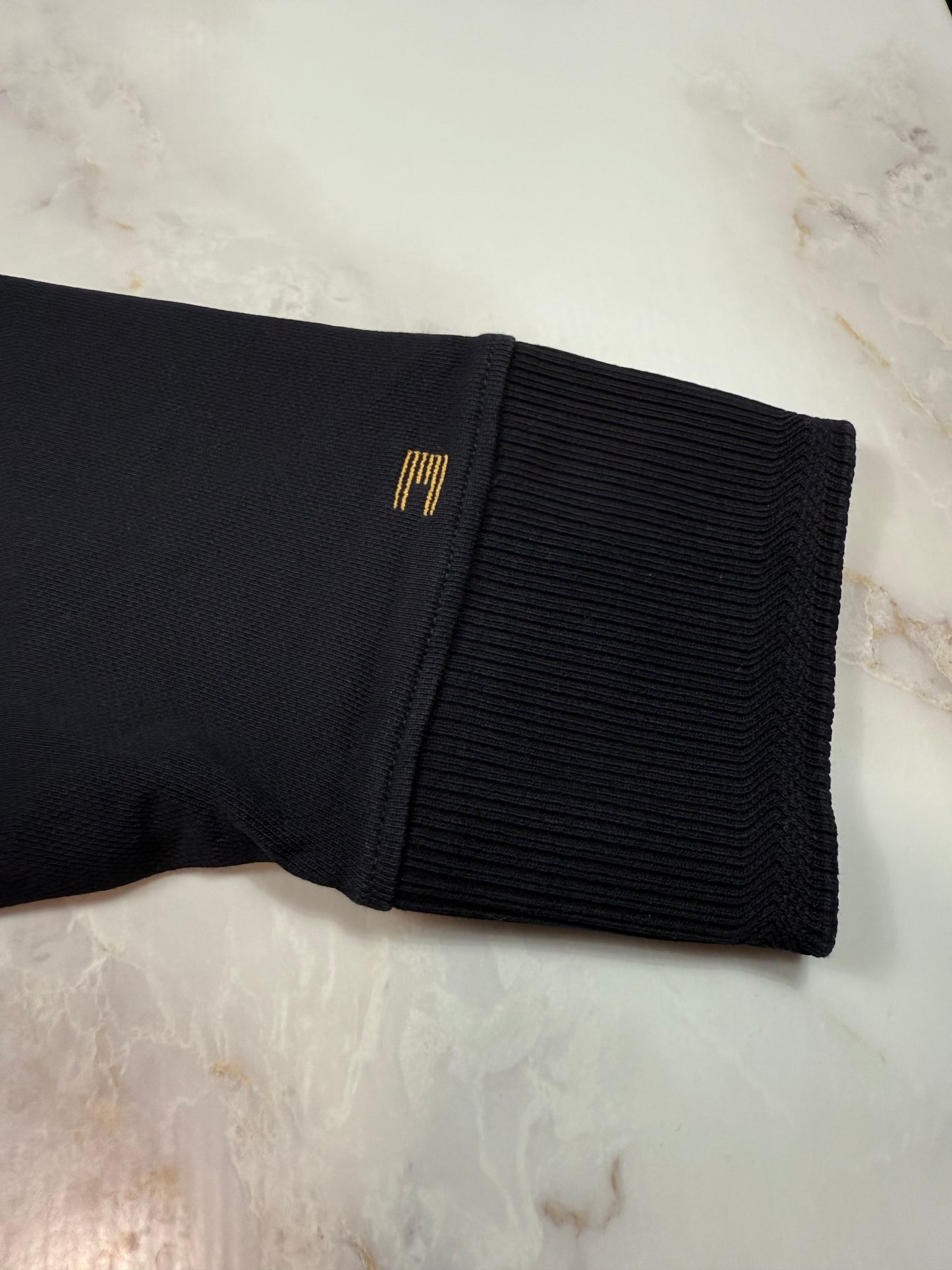 【TOMMY HILFIGER ICONS】ネイビー クルーネック スウェットシャツ 金ボタン装飾 コットン100% メンズ 長袖