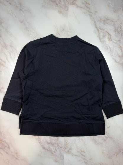 【TOMMY HILFIGER ICONS】ネイビー クルーネック スウェットシャツ 金ボタン装飾 コットン100% メンズ 長袖