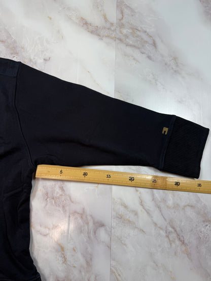 【TOMMY HILFIGER ICONS】ネイビー クルーネック スウェットシャツ 金ボタン装飾 コットン100% メンズ 長袖