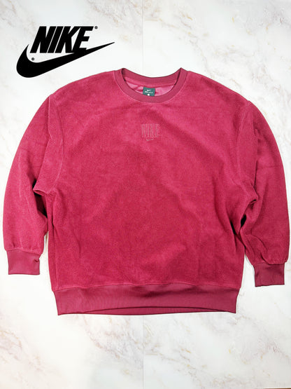 NIKE（ナイキ）Dri-FIT クルーネック スウェット トレーナー ボルドー Lサイズ