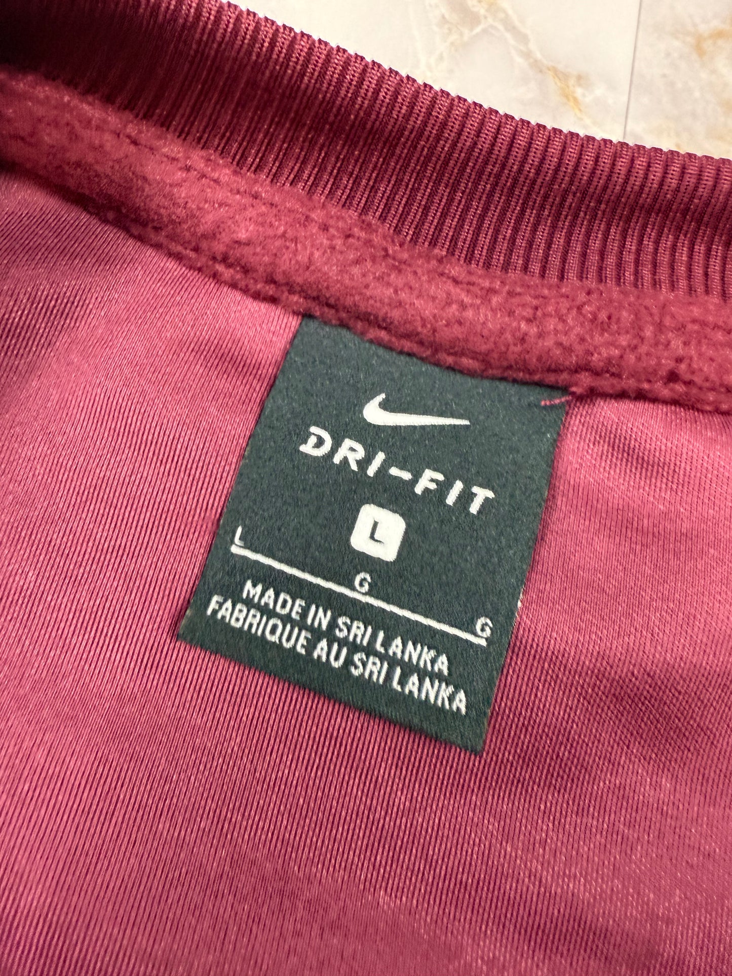 NIKE（ナイキ）Dri-FIT クルーネック スウェット トレーナー ボルドー Lサイズ