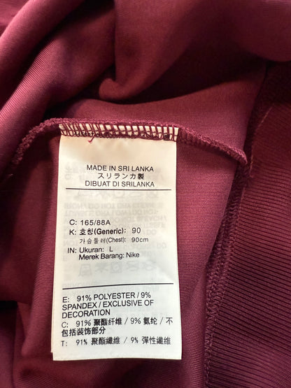 NIKE（ナイキ）Dri-FIT クルーネック スウェット トレーナー ボルドー Lサイズ