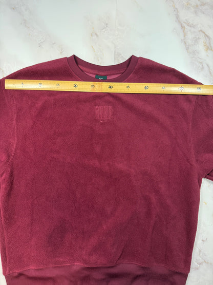 NIKE（ナイキ）Dri-FIT クルーネック スウェット トレーナー ボルドー Lサイズ