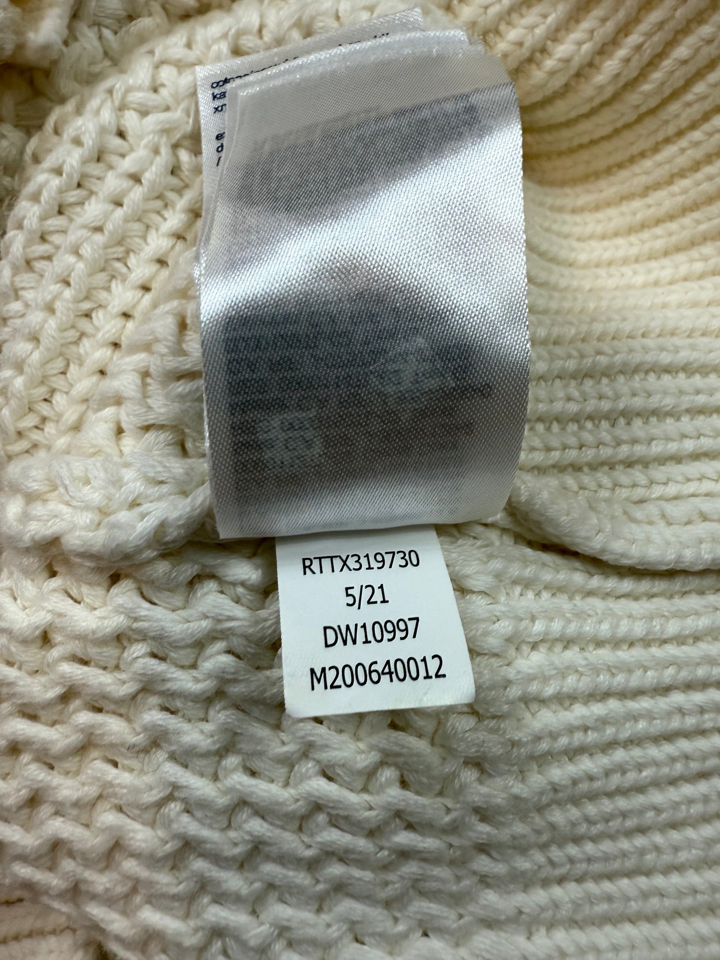 【TOMMY JEANS】ホワイト ニットカーディガン レディースSサイズ | トミージーンズ ロゴワッペン付き Vネック