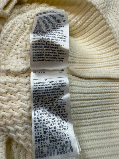 【TOMMY JEANS】ホワイト ニットカーディガン レディースSサイズ | トミージーンズ ロゴワッペン付き Vネック