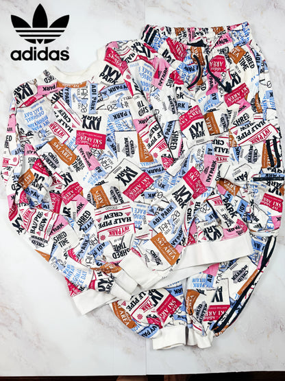 【adidas × IVY PARK】コラボ スウェット セットアップ XS/M ユニセックス 総柄 トレーナー＆パンツ コットン100%