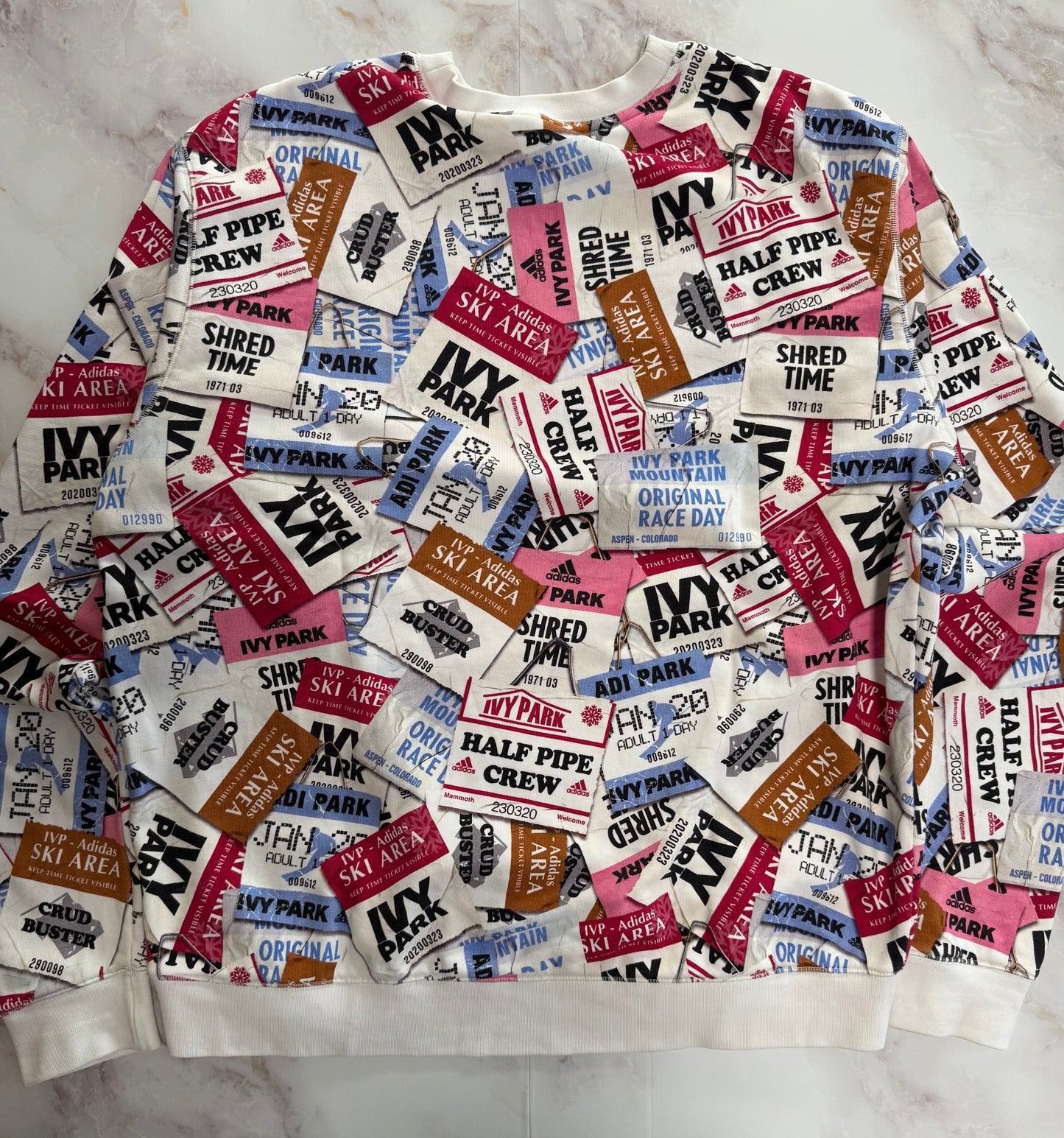 【adidas × IVY PARK】コラボ スウェット セットアップ XS/M ユニセックス 総柄 トレーナー＆パンツ コットン100%