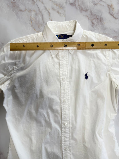 【POLO RALPH LAUREN】ポロ ラルフローレン レディース シャツ 長袖 ホワイト 無地 シンプル ワイシャツ サイズ4