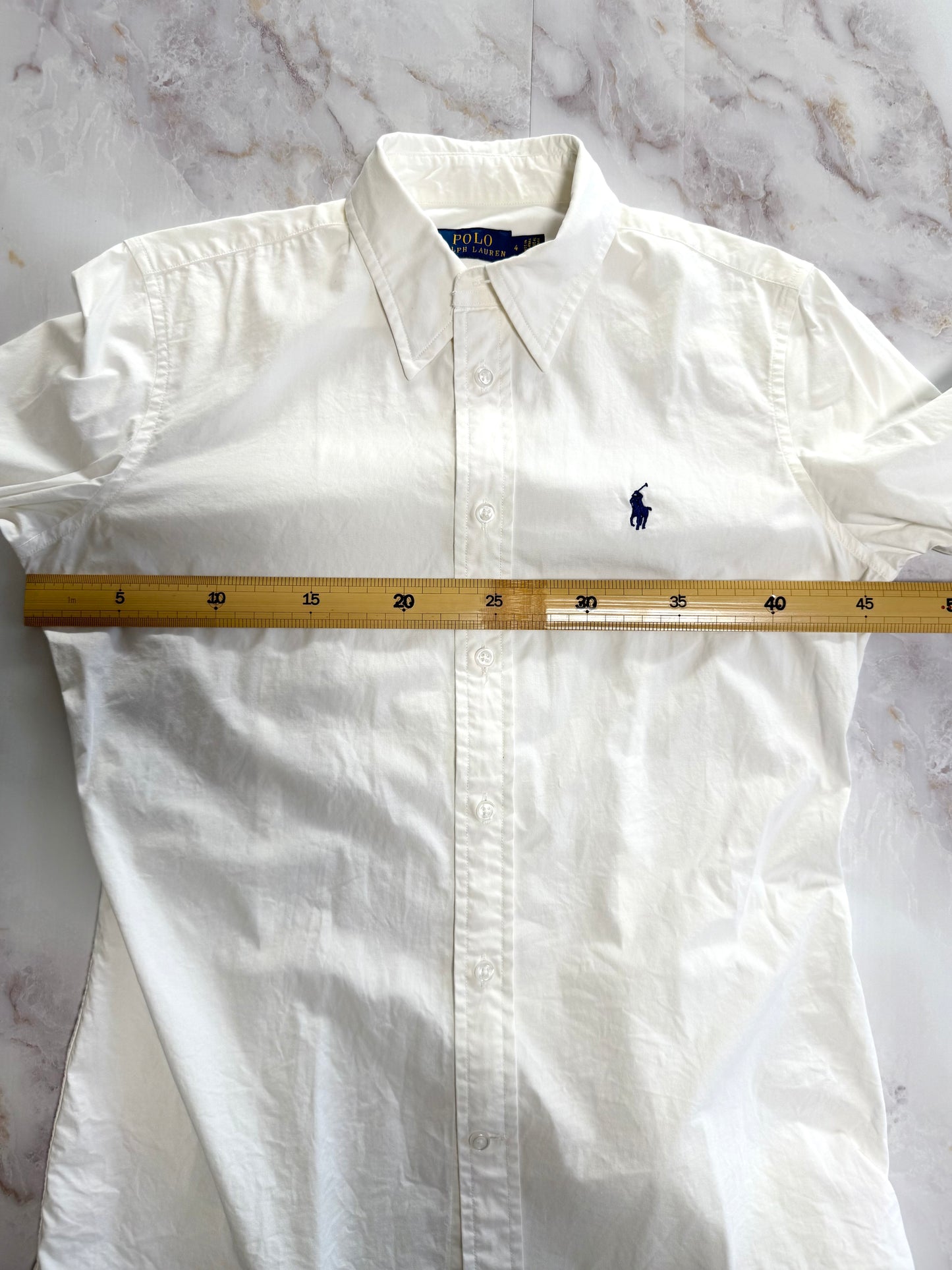 【POLO RALPH LAUREN】ポロ ラルフローレン レディース シャツ 長袖 ホワイト 無地 シンプル ワイシャツ サイズ4