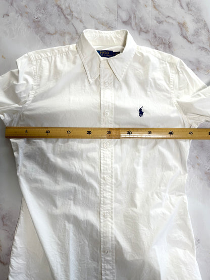 【POLO RALPH LAUREN】ポロ ラルフローレン レディース シャツ 長袖 ホワイト 無地 シンプル ワイシャツ サイズ4