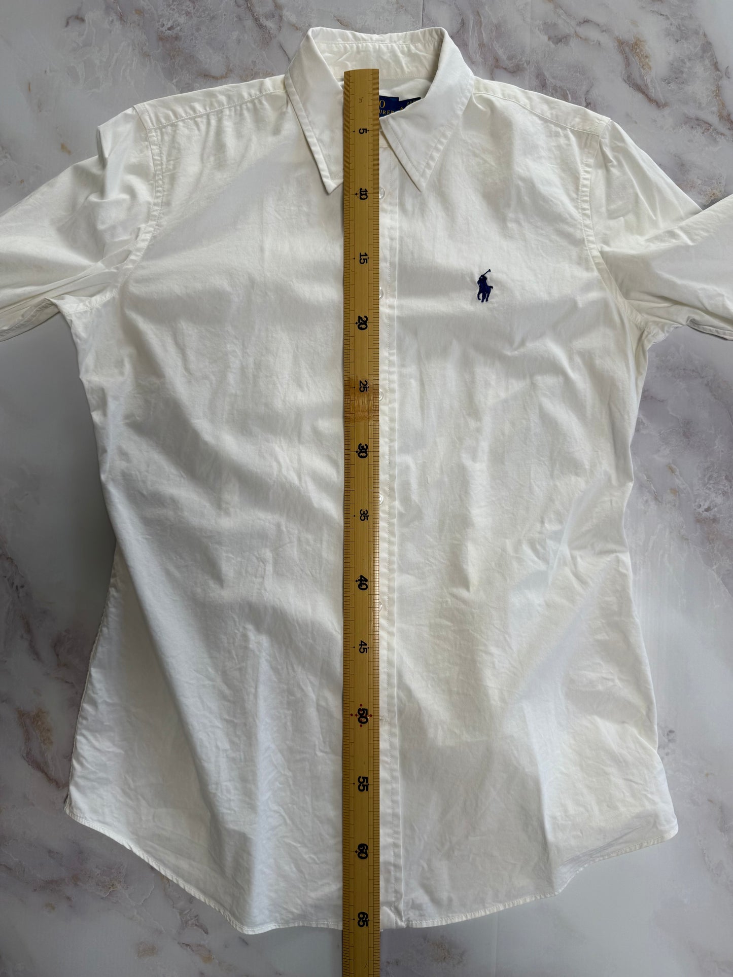 【POLO RALPH LAUREN】ポロ ラルフローレン レディース シャツ 長袖 ホワイト 無地 シンプル ワイシャツ サイズ4