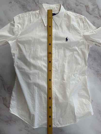 【POLO RALPH LAUREN】ポロ ラルフローレン レディース シャツ 長袖 ホワイト 無地 シンプル ワイシャツ サイズ4