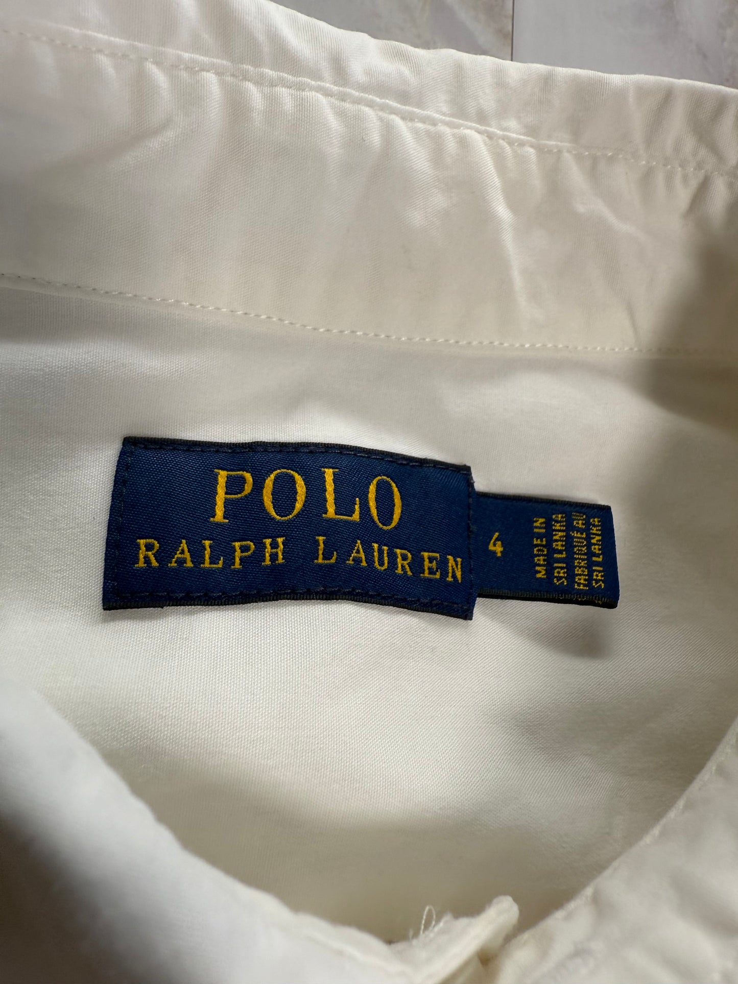 【POLO RALPH LAUREN】ポロ ラルフローレン レディース シャツ 長袖 ホワイト 無地 シンプル ワイシャツ サイズ4