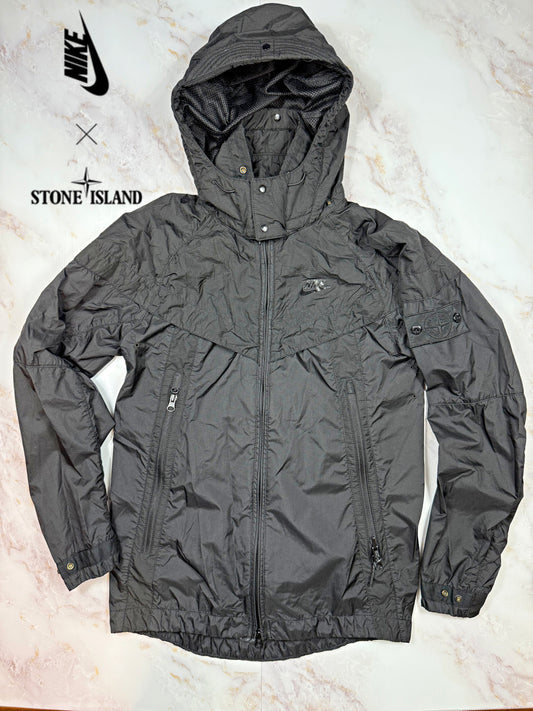 【NIKE × STONE ISLAND】ナイキ ストーンアイランド コラボ Hyper Light Membrana 2L/3L TC フーデッドジャケット XS ブラック