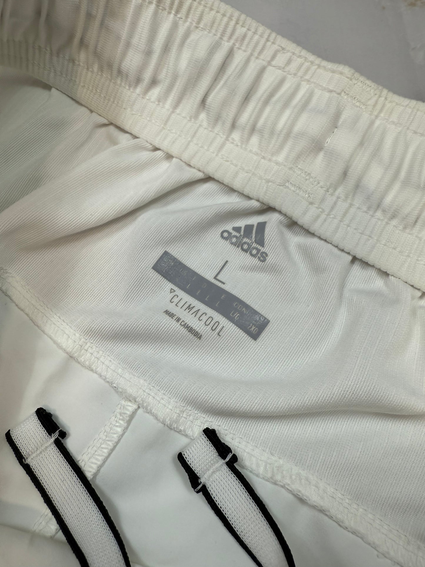 【adidas】ClimaCool ホワイト ショーツ Lサイズ | 通気性抜群 スポーツ＆カジュアルに最適