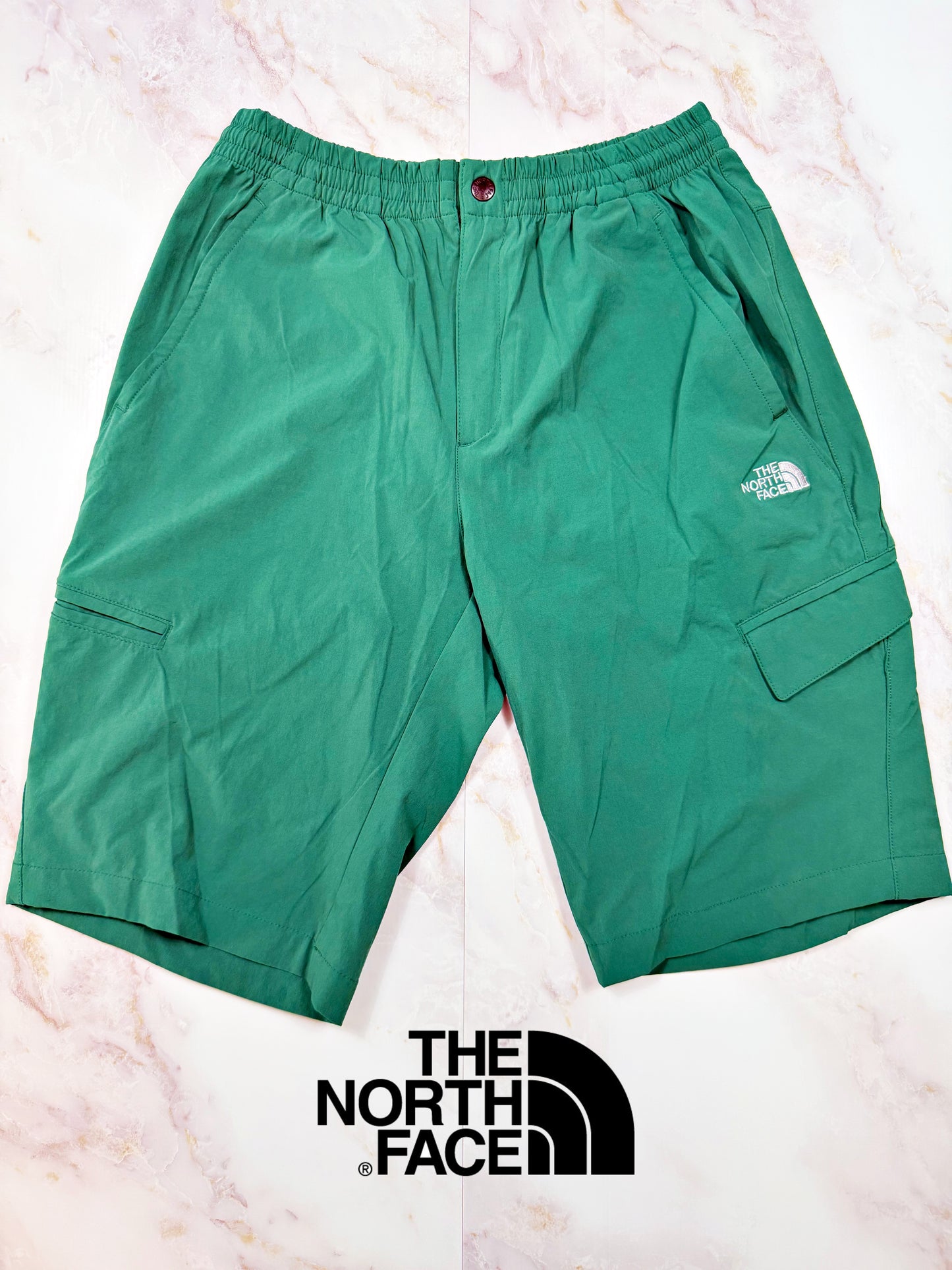 【THE NORTH FACE】カーゴショーツ メンズ Lサイズ グリーン ナイロンショートパンツ アウトドア カジュアル