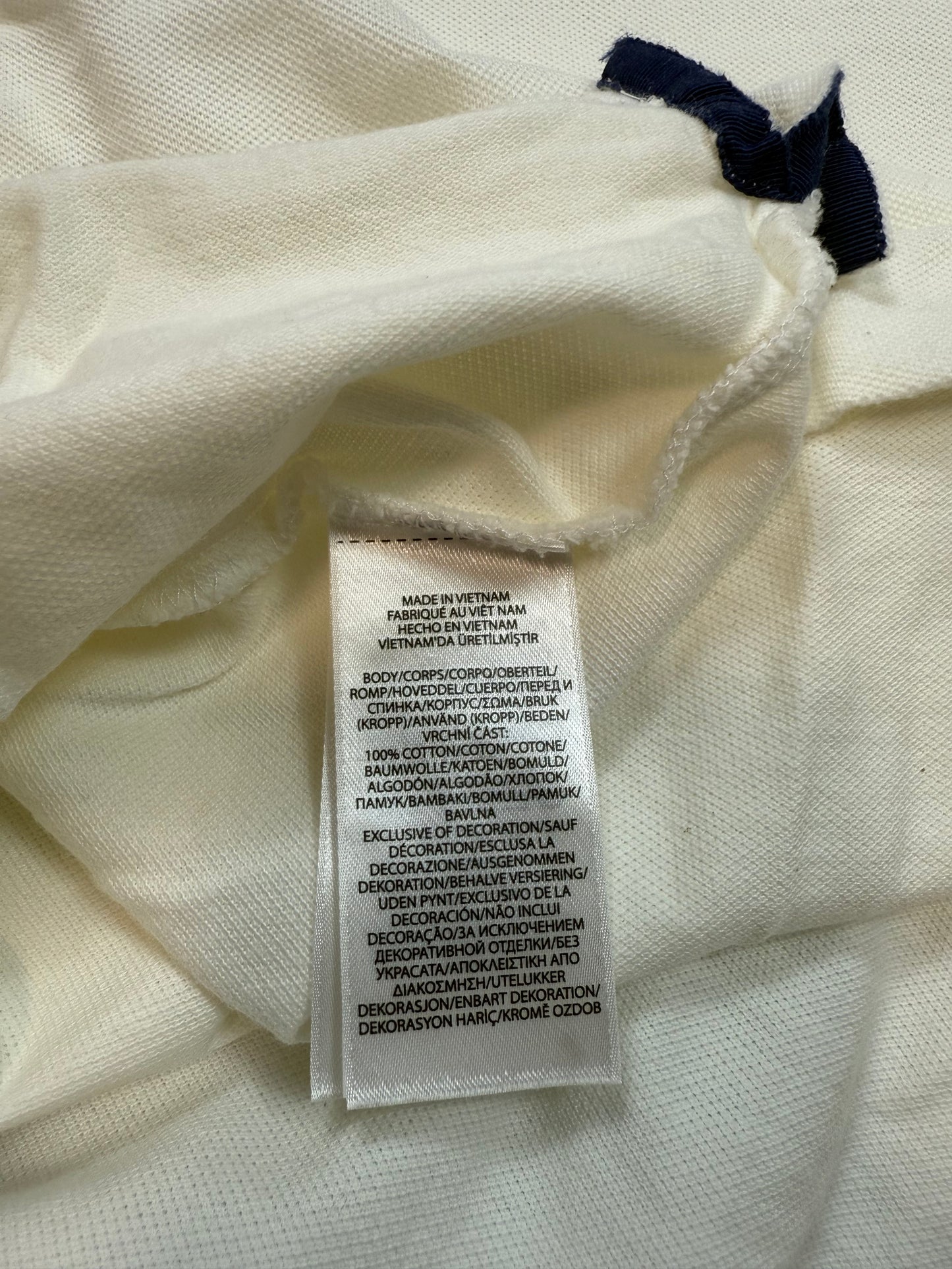 【POLO RALPH LAUREN】カスタムスリムフィット ポロシャツ ホワイト 刺繍デザイン メンズL | ポロ・ラルフローレン 半袖トップス