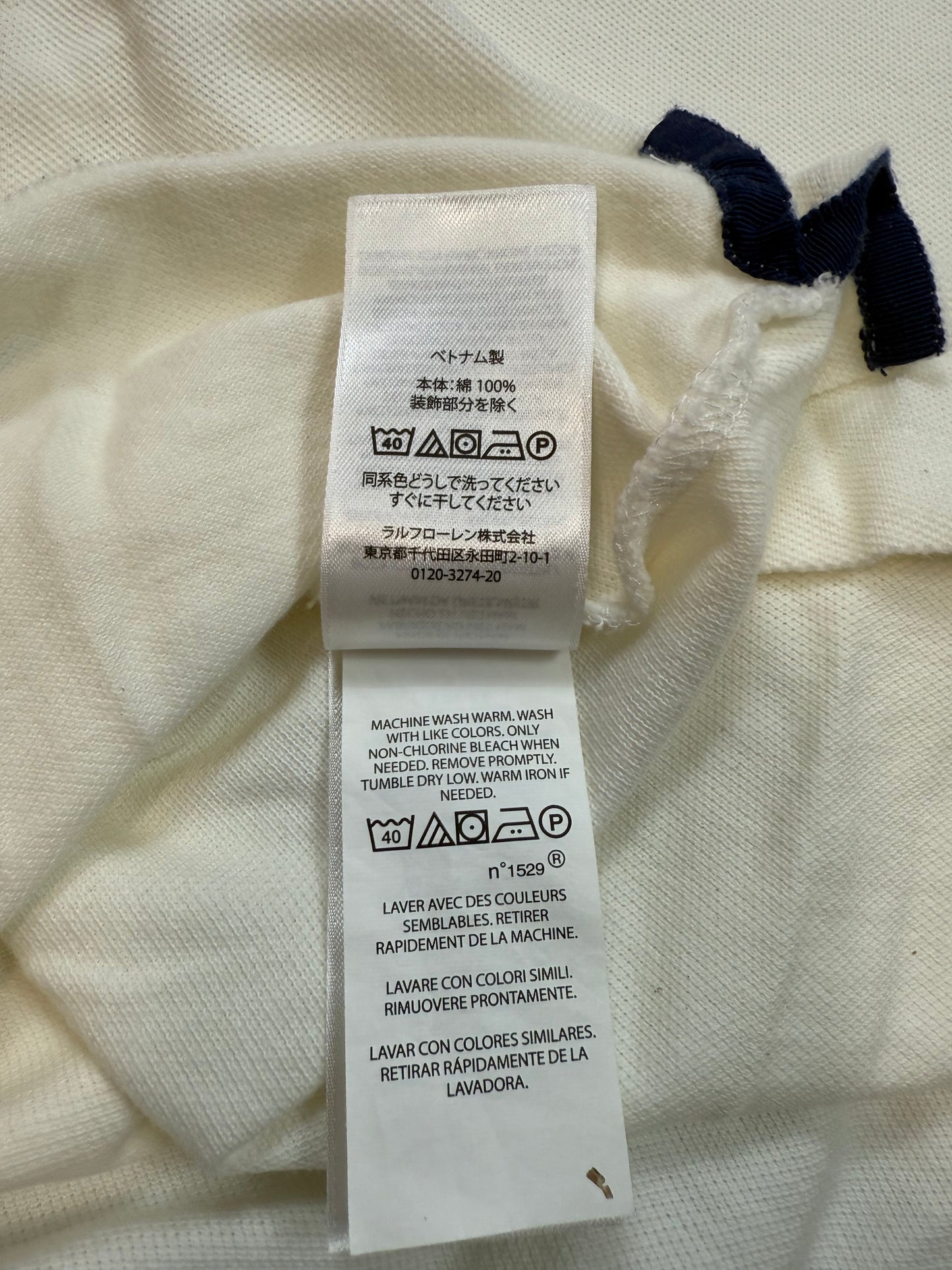 【POLO RALPH LAUREN】カスタムスリムフィット ポロシャツ ホワイト 刺繍デザイン メンズL | ポロ・ラルフローレン 半袖トップス