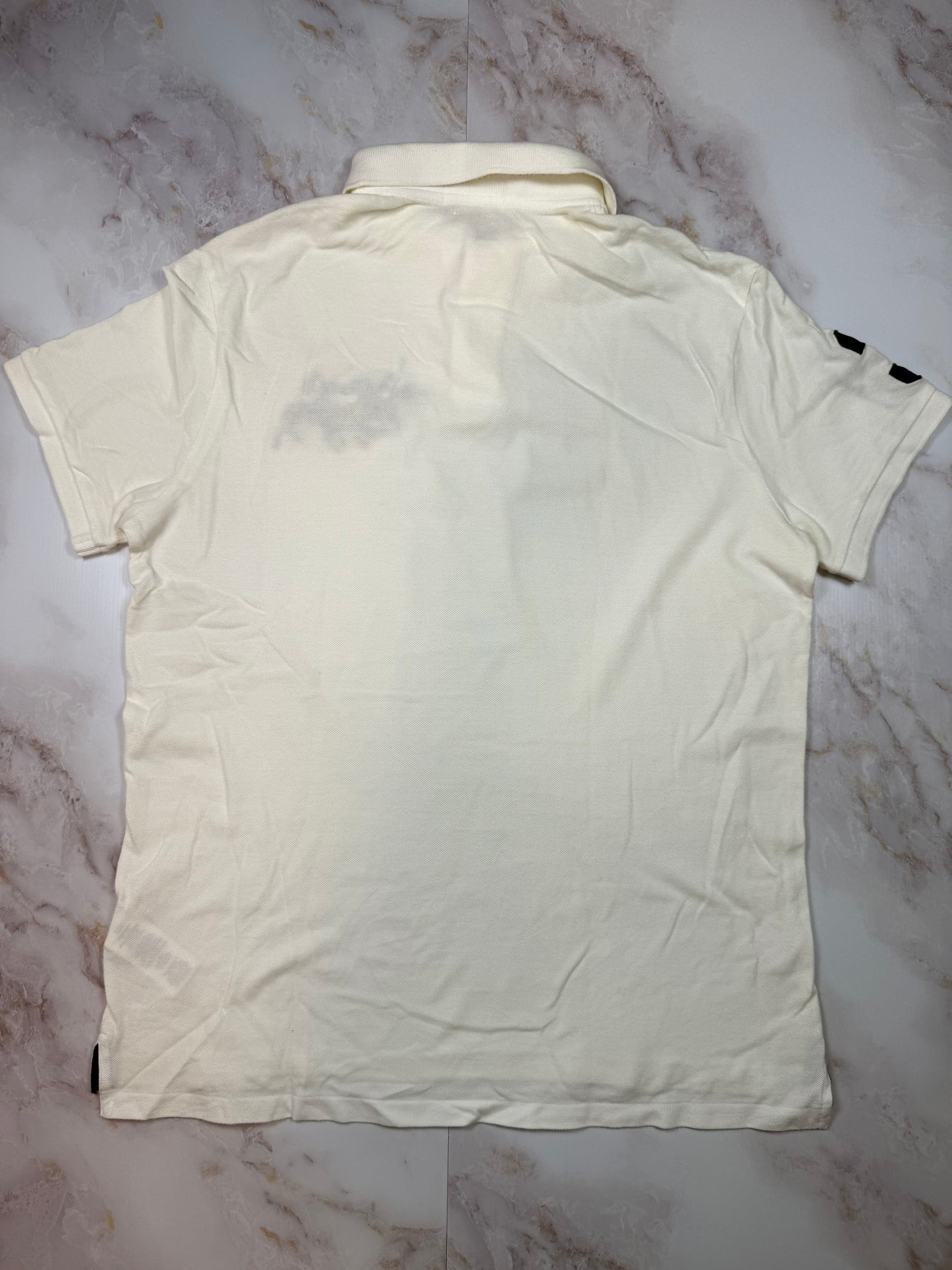 【POLO RALPH LAUREN】カスタムスリムフィット ポロシャツ ホワイト 刺繍デザイン メンズL | ポロ・ラルフローレン 半袖トップス