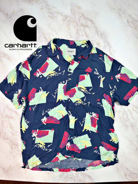 【Carhartt WIP】S/S ANDERSON SHIRT アロハシャツ XLサイズ 総柄 半袖 開襟シャツ ヴィスコース素材