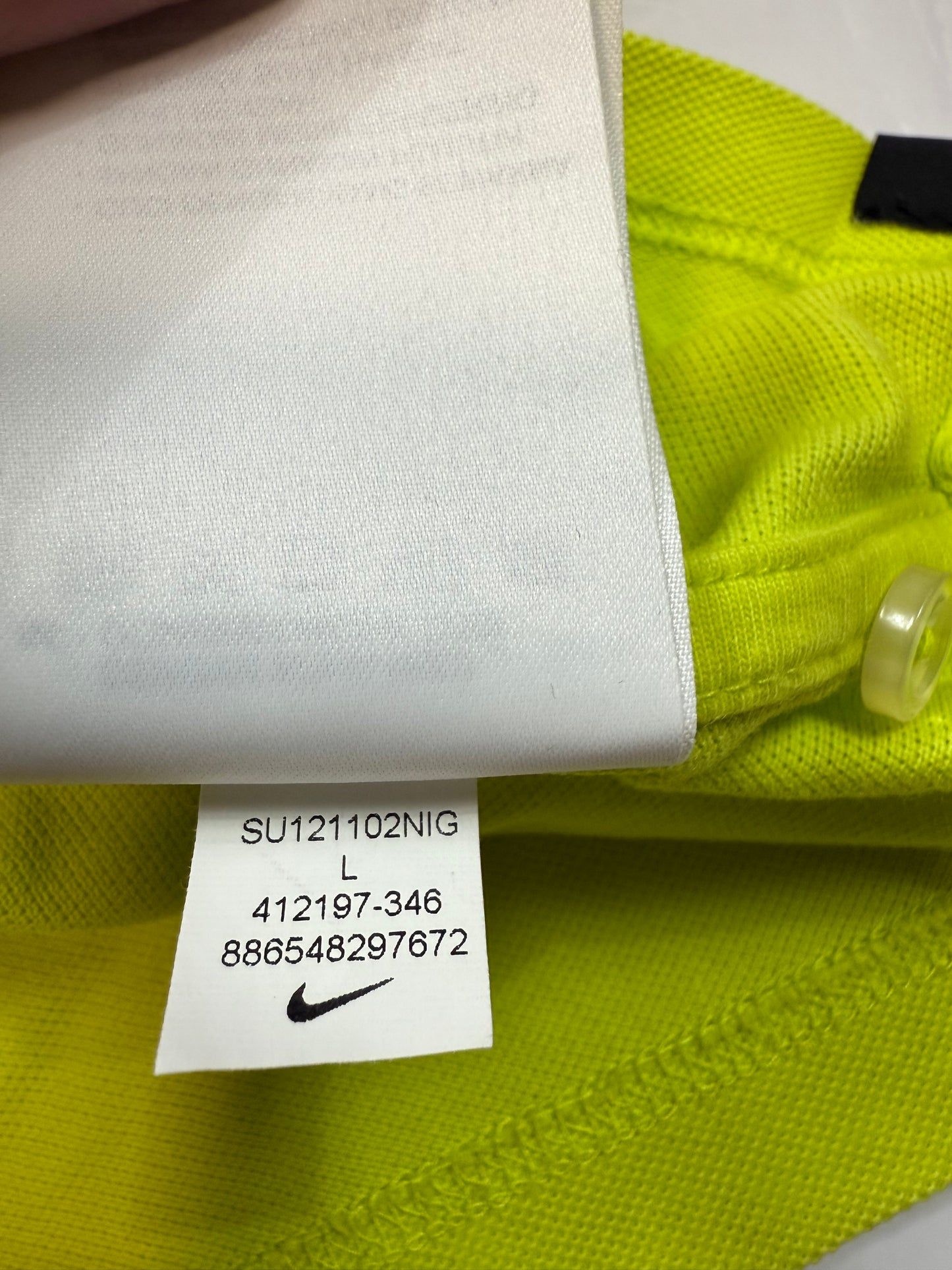 【NIKE】ナイキ ポロシャツ Lサイズ 蛍光イエロー 半袖 メンズ カジュアル スポーツウェア