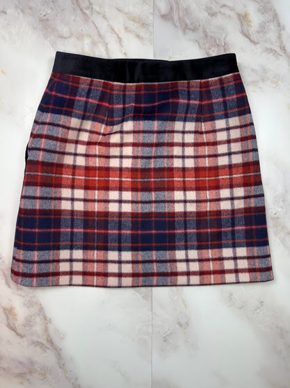 【TOMMY HILFIGER】チェック柄 スカート ウール混 レッド×ネイビー サイズ2 | トミーヒルフィガー レディース 秋冬向け