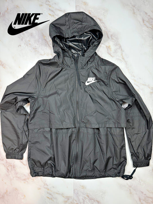 【NIKE】ナイキ ウィンドブレーカー ジャケット ブラック Sサイズ | 軽量 撥水 フルジップ フード付き