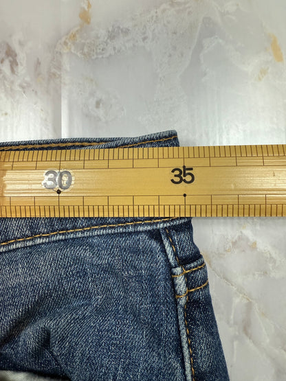 POLO RALPH LAUREN デニムパンツ レディース 25インチ ストレートカット 裾カットオフ加工