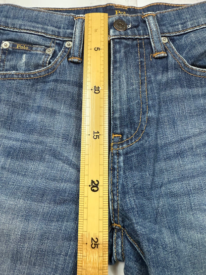 POLO RALPH LAUREN デニムパンツ レディース 25インチ ストレートカット 裾カットオフ加工