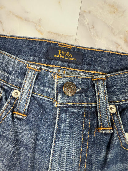 POLO RALPH LAUREN デニムパンツ レディース 25インチ ストレートカット 裾カットオフ加工