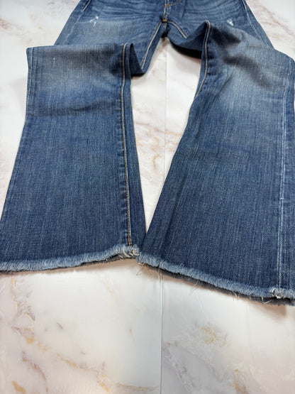POLO RALPH LAUREN デニムパンツ レディース 25インチ ストレートカット 裾カットオフ加工