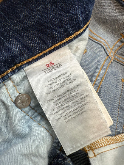 POLO RALPH LAUREN デニムパンツ レディース 25インチ ストレートカット 裾カットオフ加工