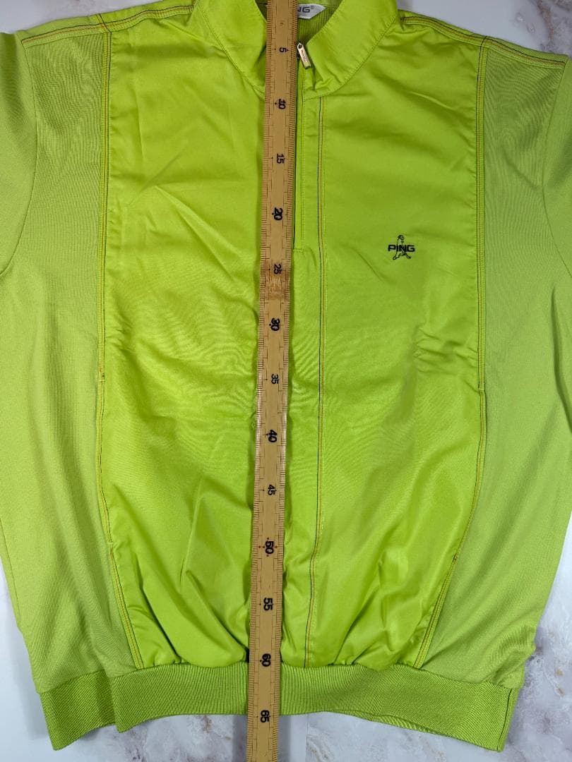 【PING】ピン ゴルフ ハーフジップ ブルゾン ライムグリーン メンズ105 L〜XL ゴルフウェア PMR71TS008
