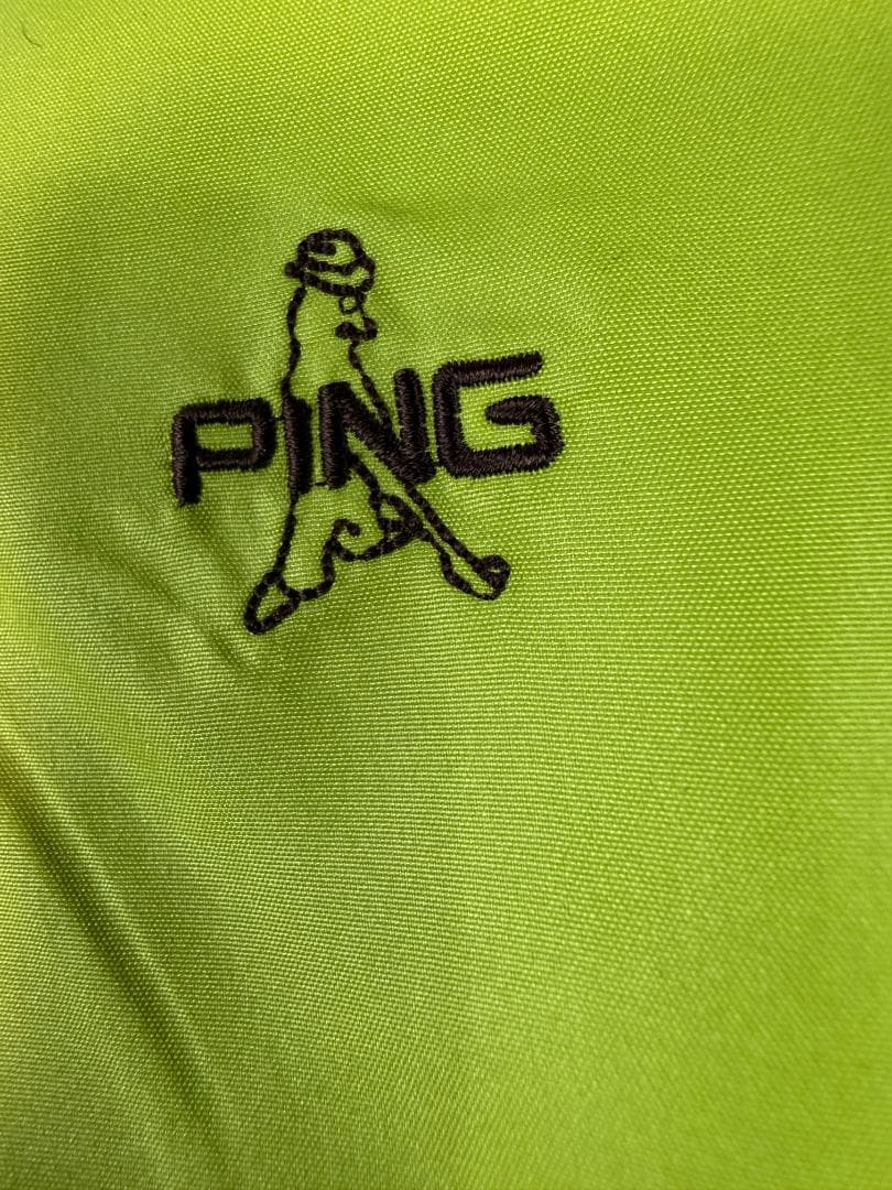 【PING】ピン ゴルフ ハーフジップ ブルゾン ライムグリーン メンズ105 L〜XL ゴルフウェア PMR71TS008