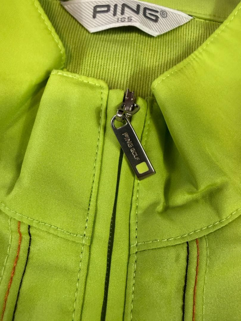 【PING】ピン ゴルフ ハーフジップ ブルゾン ライムグリーン メンズ105 L〜XL ゴルフウェア PMR71TS008