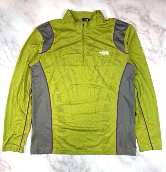 【THE NORTH FACE】ノースフェイス ハーフジップ 長袖 ランニングシャツ L COOLMAX NFK54C74