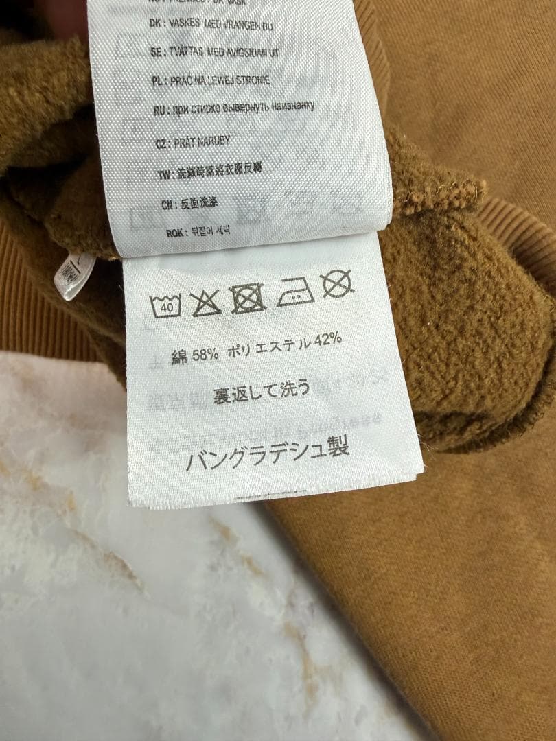 Carhartt WIP ロゴ刺繍 プルオーバーパーカー Lサイズ ブラウン 裏起毛 カーハート フーディ